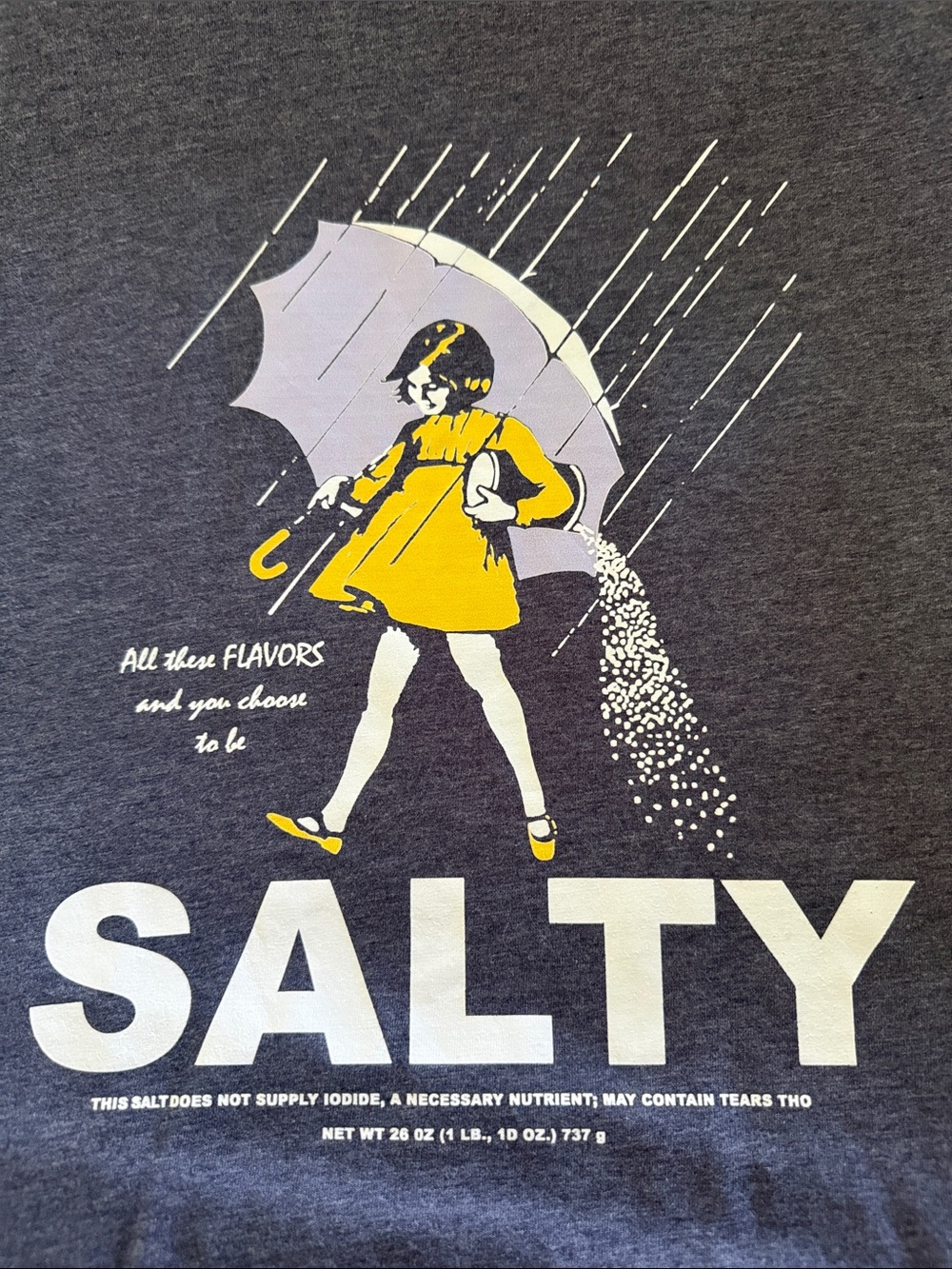 Salty Graphic Tee in Heather Navy with Yellow Accent - Picture 2 of 3